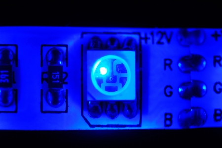 Led stripe on the black の写真素材