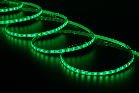 Led stripe is isolated on the black backgroundの写真素材