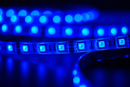 Led stripe is isolated on the black backgroundの写真素材