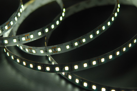 Led stripe on the black backgroundの写真素材