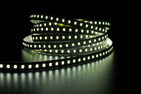 Led stripe on the black backgroundの写真素材