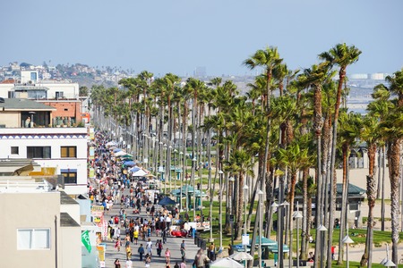The Ocean Boardwalk at Venice Beachの写真素材