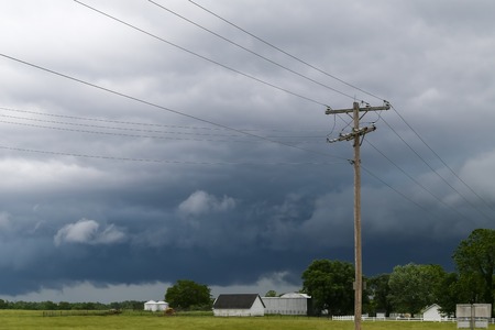 Sky with dark clouds moving on in Missouriの写真素材