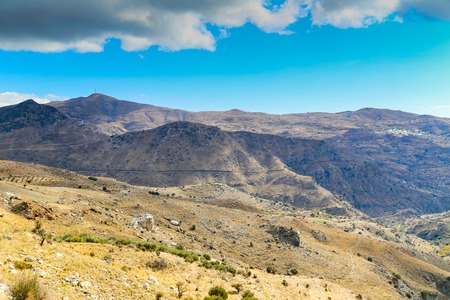 View of a part of the Kedros mountains in Crete - Greece. It is a very barren landscape.の写真素材