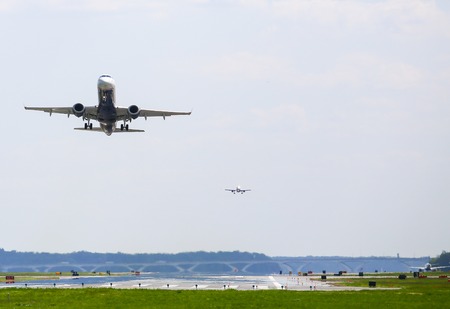 Ronald Reagan National Airport in Washington DC with arriving and departing aircrafts.のeditorial素材