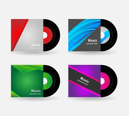 Set - vinyl with cover のイラスト素材