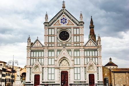Basilica di Santa Croce (hdr) in Florence, Italyの写真素材