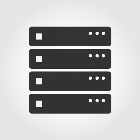 Computer Server icon, flat designのイラスト素材