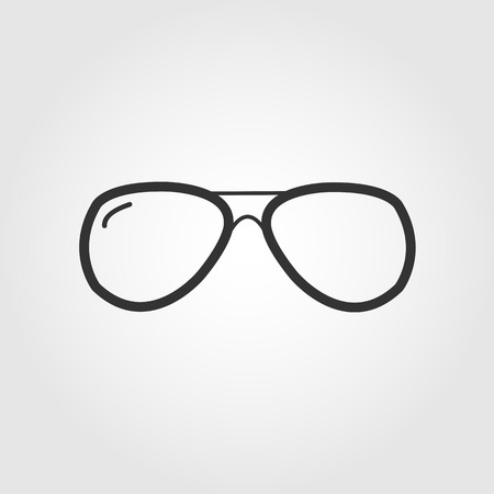 glasses icon, flat designのイラスト素材