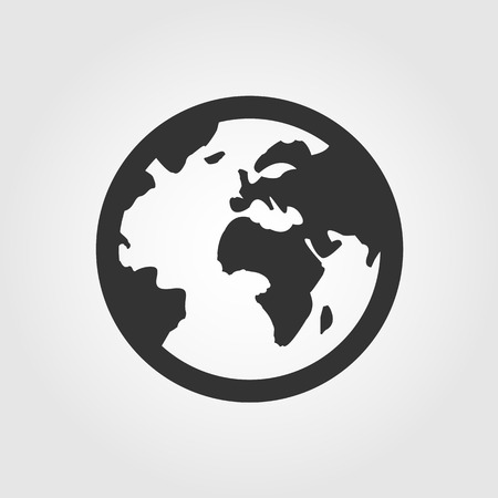Earth globe icon, flat designのイラスト素材