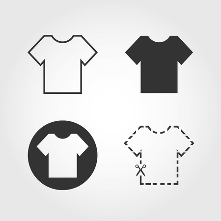 t-shirt icons set, flat designのイラスト素材