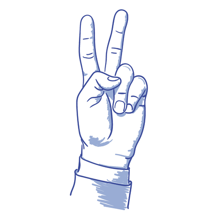 V hand victory symbol vector logo design Creative win iconのイラスト素材
