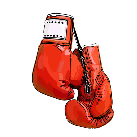 champion red boxing gloves ready for a fightのイラスト素材
