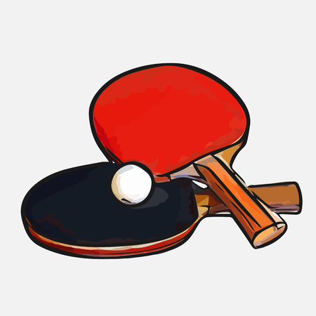 rackets ball table tennisのイラスト素材