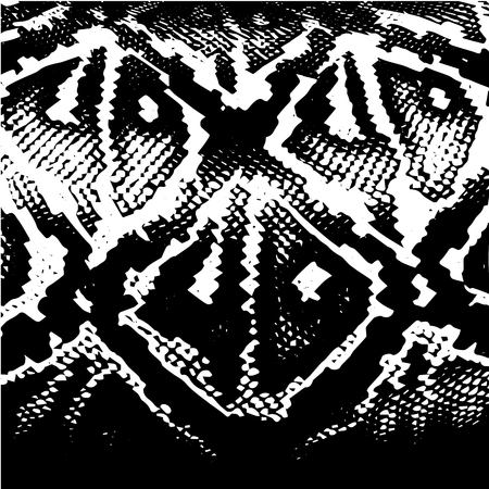 Distressed overlay texture of crocodile or snake skin leather, grunge vector background