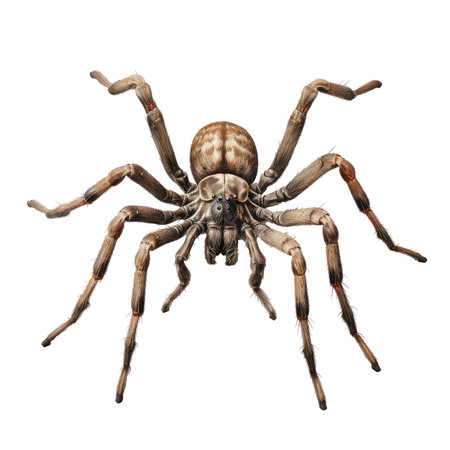 spider isolated on white background. 3d render illustration.の素材