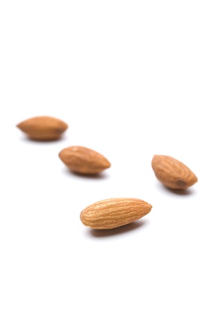 almond of the white backの写真素材