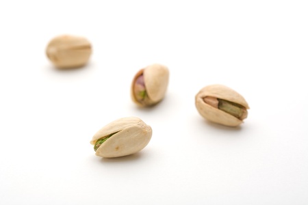 Pistachio of a white background