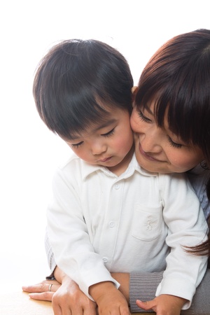 Parent and child who smileの写真素材
