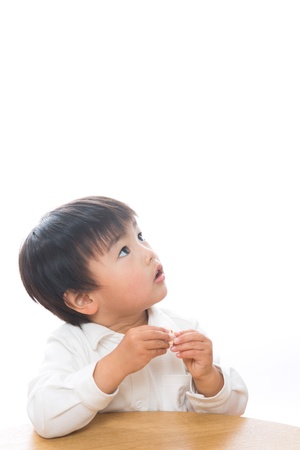 Child to see top right cornerの写真素材