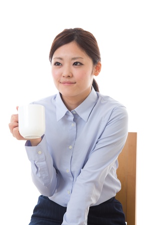 The young businesswoman who takes a breakの写真素材