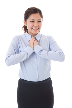The young businesswoman who is pleasedの写真素材