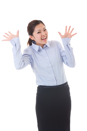 The young businesswoman who is pleasedの写真素材