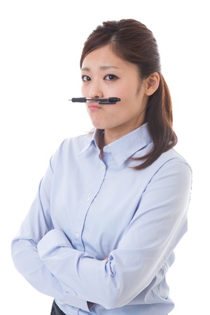 The young businesswoman who is troubledの写真素材