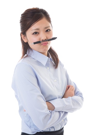 The young businesswoman who is troubledの写真素材