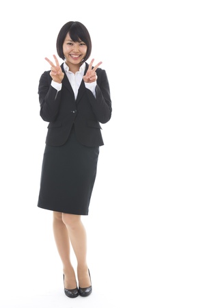 Whole body of a young businesswomanの写真素材