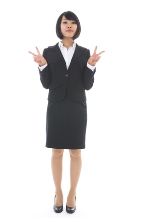 Whole body of a young businesswomanの写真素材
