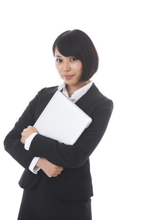 Young businesswoman to see a computerの写真素材