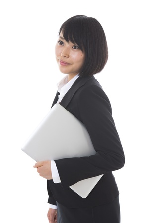 Young businesswoman to see a computerの写真素材