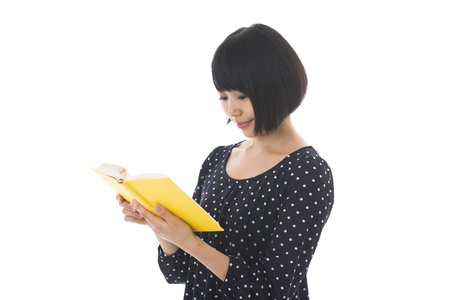 The woman who reads a bookの写真素材
