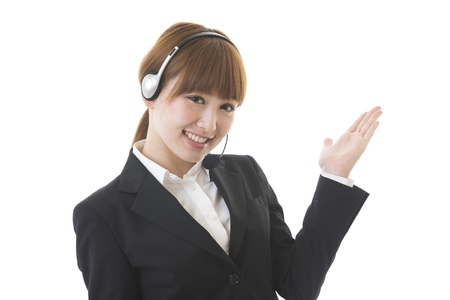 The woman who works as an operatorの写真素材