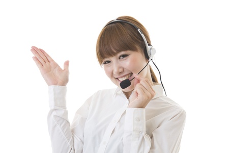 The woman who works as an operatorの写真素材