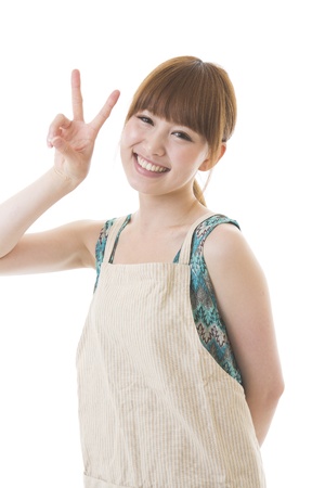 The young woman who cooksの写真素材