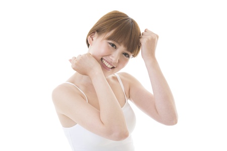 Portrait of a young attractive womanの写真素材
