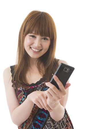 Young woman to see a smartphoneの写真素材