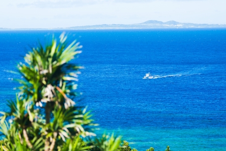 ship and the sea in the southern countryの写真素材