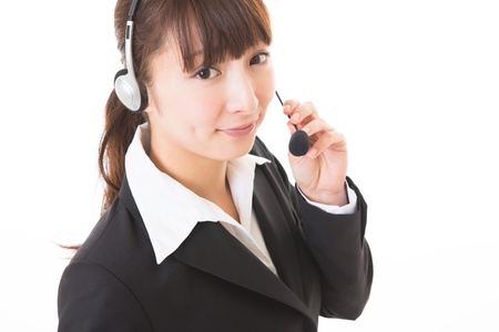 The woman who works as an operatorの写真素材
