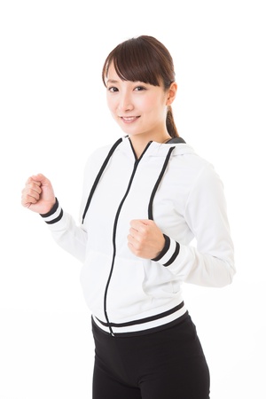 Young woman who plays sportsの写真素材