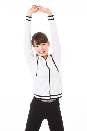 Young woman who plays sportsの写真素材
