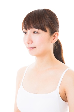 Portrait of a young attractive womanの写真素材