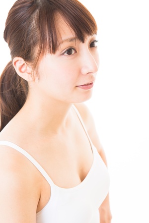 Portrait of a young attractive womanの写真素材