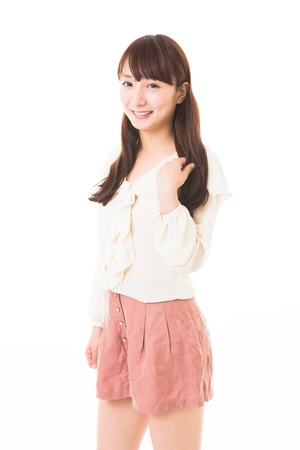 Portrait of a young attractive asian womanの写真素材