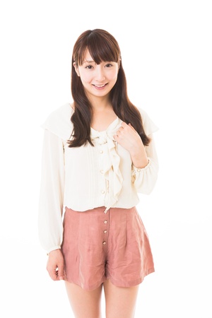 Portrait of a young attractive asian womanの写真素材