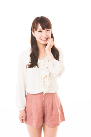 Portrait of a young attractive asian womanの写真素材
