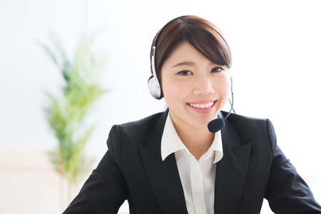 The woman who works as an operatorの写真素材