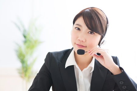 The woman who works as an operatorの写真素材